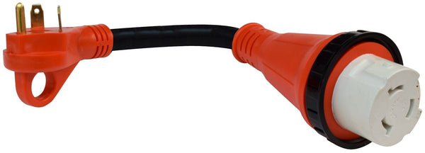 Mighty Cord 30AM-50AF Detachable Adapter Cord with Handle, 12″, Red, Bulk