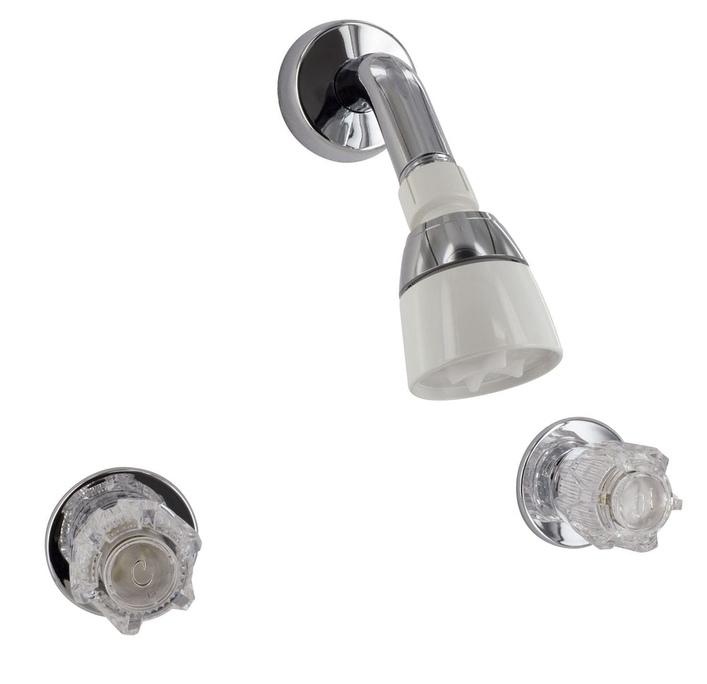 Phoenix Shower Only, Chrome With Clear Acrylic Knob Handles, Brass Compression Valve