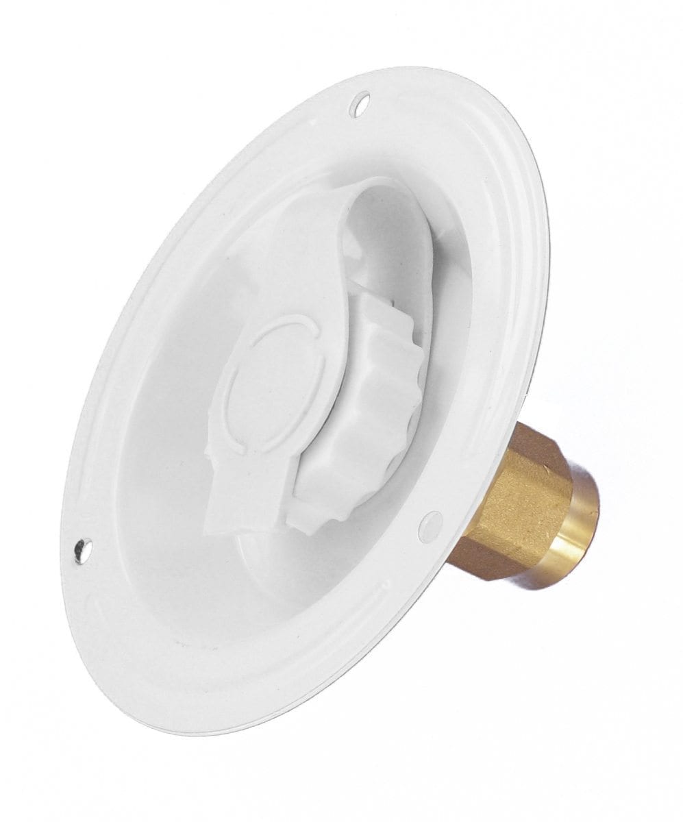 Valterra Water Inlet, Recessed Flange, FPT, Lead-Free, White, Bulk
