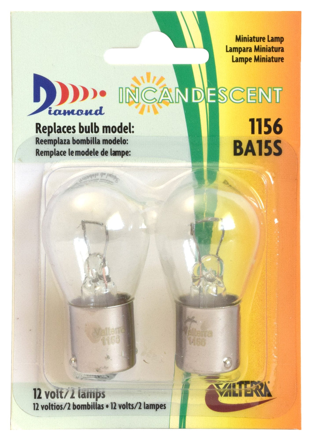 Valterra Std Bulb (1156), S25, BA15s, 26.9W, 12.8V, 2 Pack