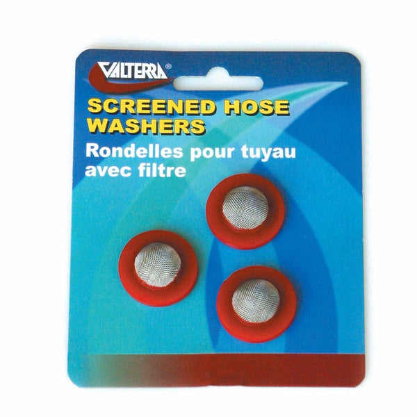 Valterra Hose Washers With Screen, Red, 3 Per Card