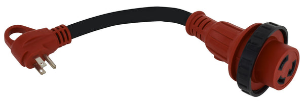 Mighty Cord 15AM-30AF Detachable Adapter Cord, 12″, Red, Bulk