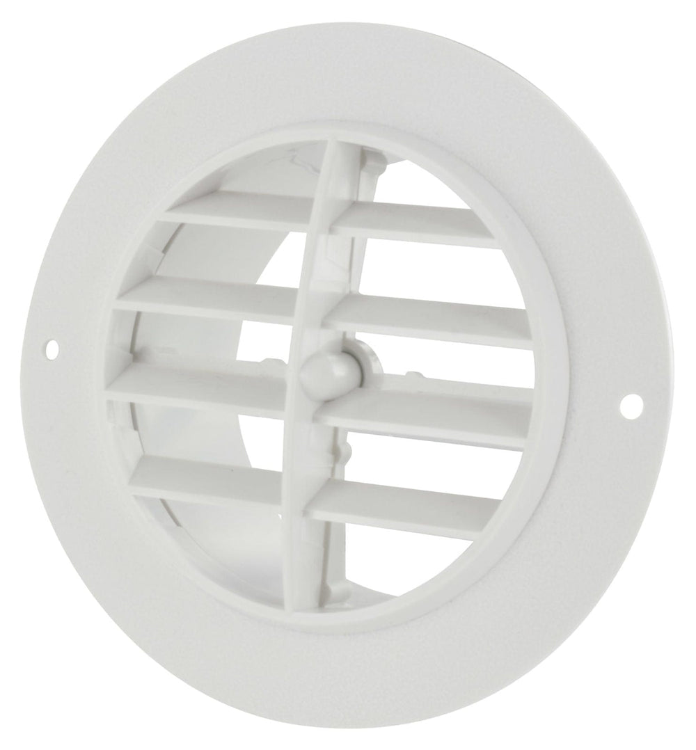 Valterra Heating and A/C Register, 4″, Rotating, Plastic, White, Carded A10-3335VP