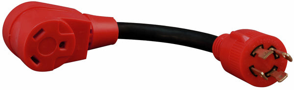 Mighty Cord Generator 30AM to RV 30AF 4 Prong Adapter Cord, 12″, Bulk
