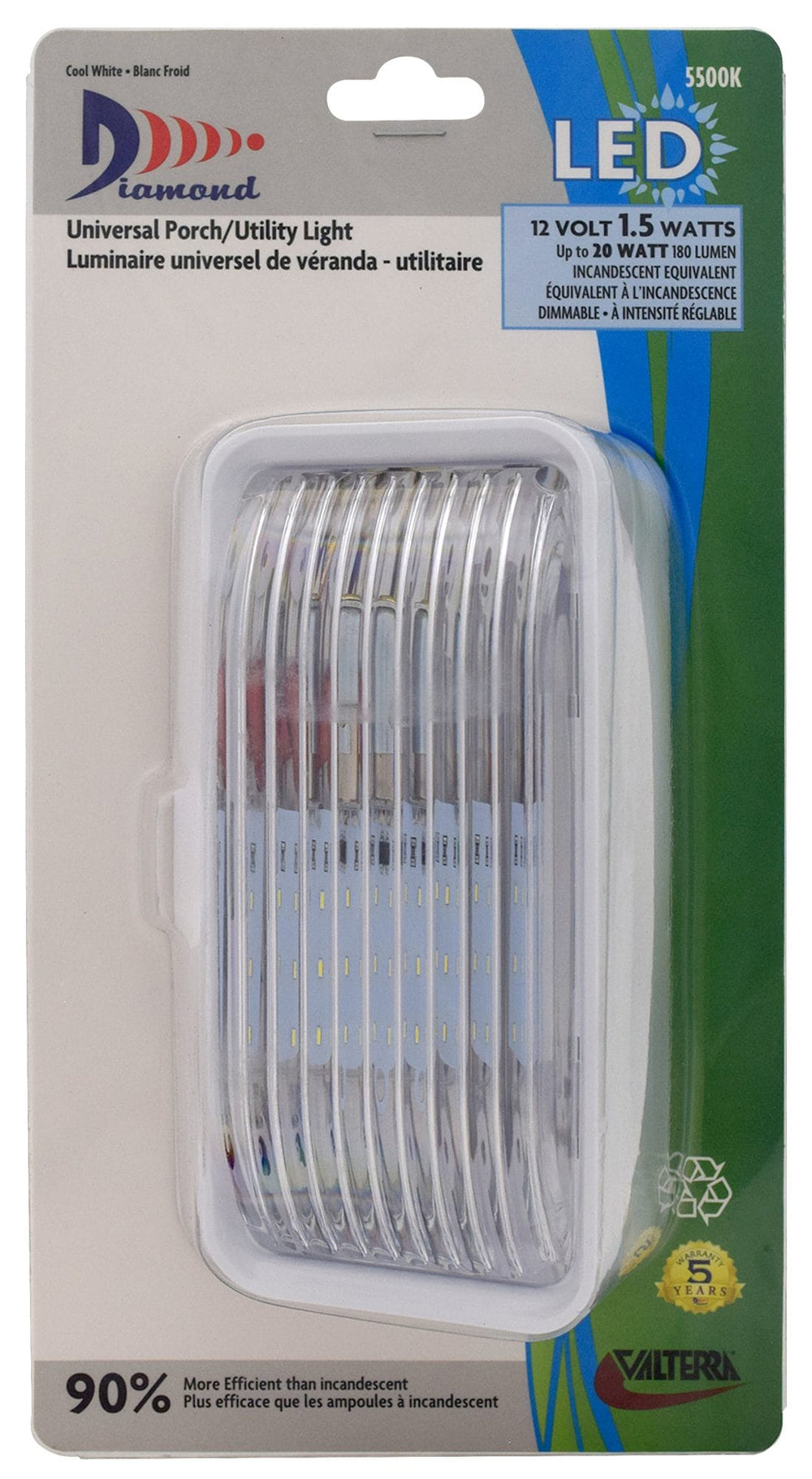 Valterra Lens Replacement, Porchlight, Rectangle, Clear Acrylic DG52724VP