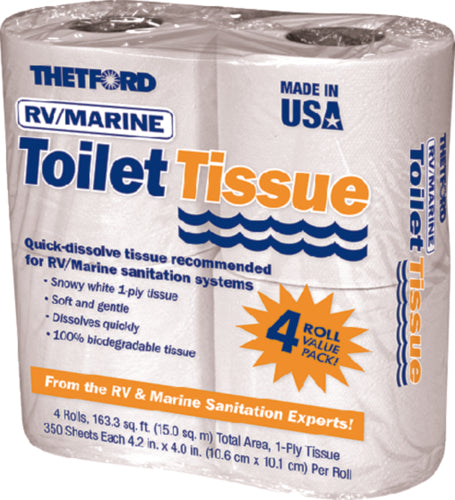 Thetford Toilet Tissue Soft Rapid Dissolve 1-Ply 4-Pak 20804 - 26