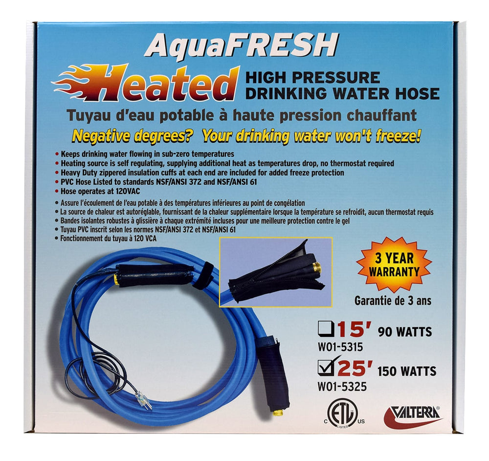 Valterra Heated Water Hose, 1/2″ x 25′, Blue