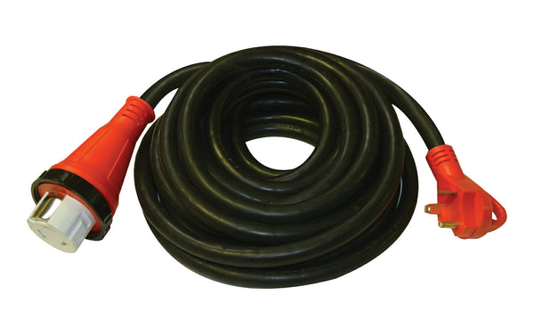 Mighty Cord 30AM-50AF Detachable Adapter Cord with Handle, 25′, Red, Boxed