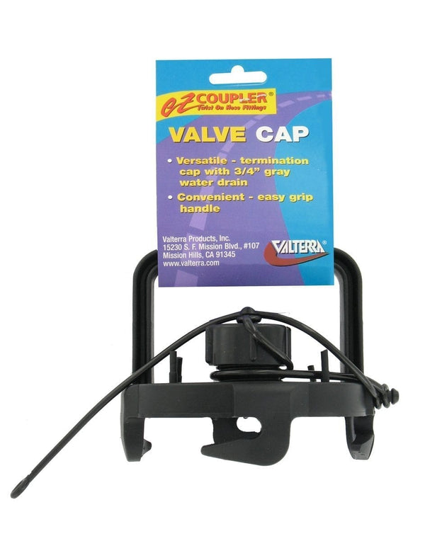 Valterra EZ Coupler Valve Cap, With Handle, Black, Carded