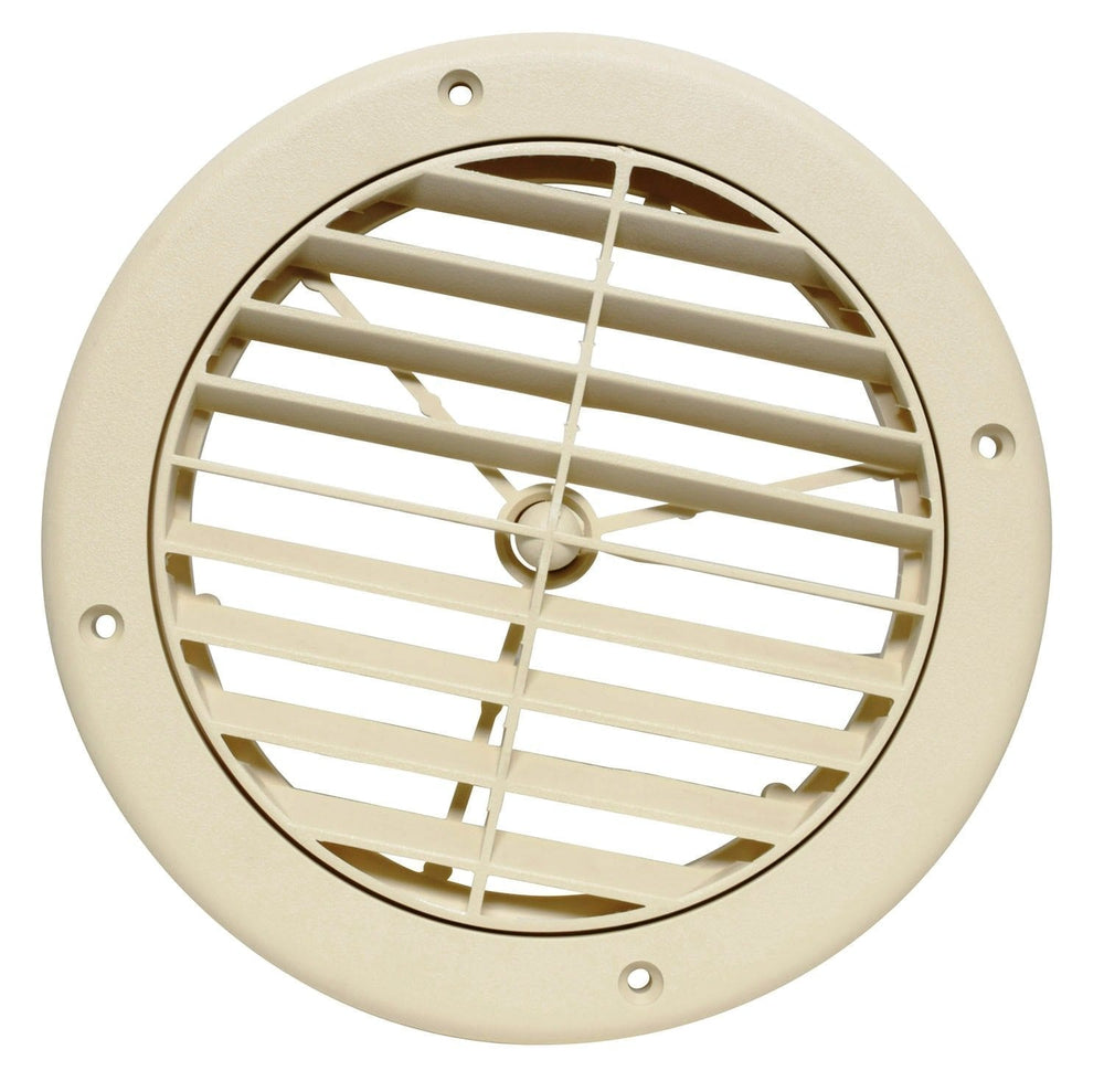 Valterra Heating and A/C Register, 5″, Rotating, Plastic, 1/4″ Collar Extension, Beige, Carded