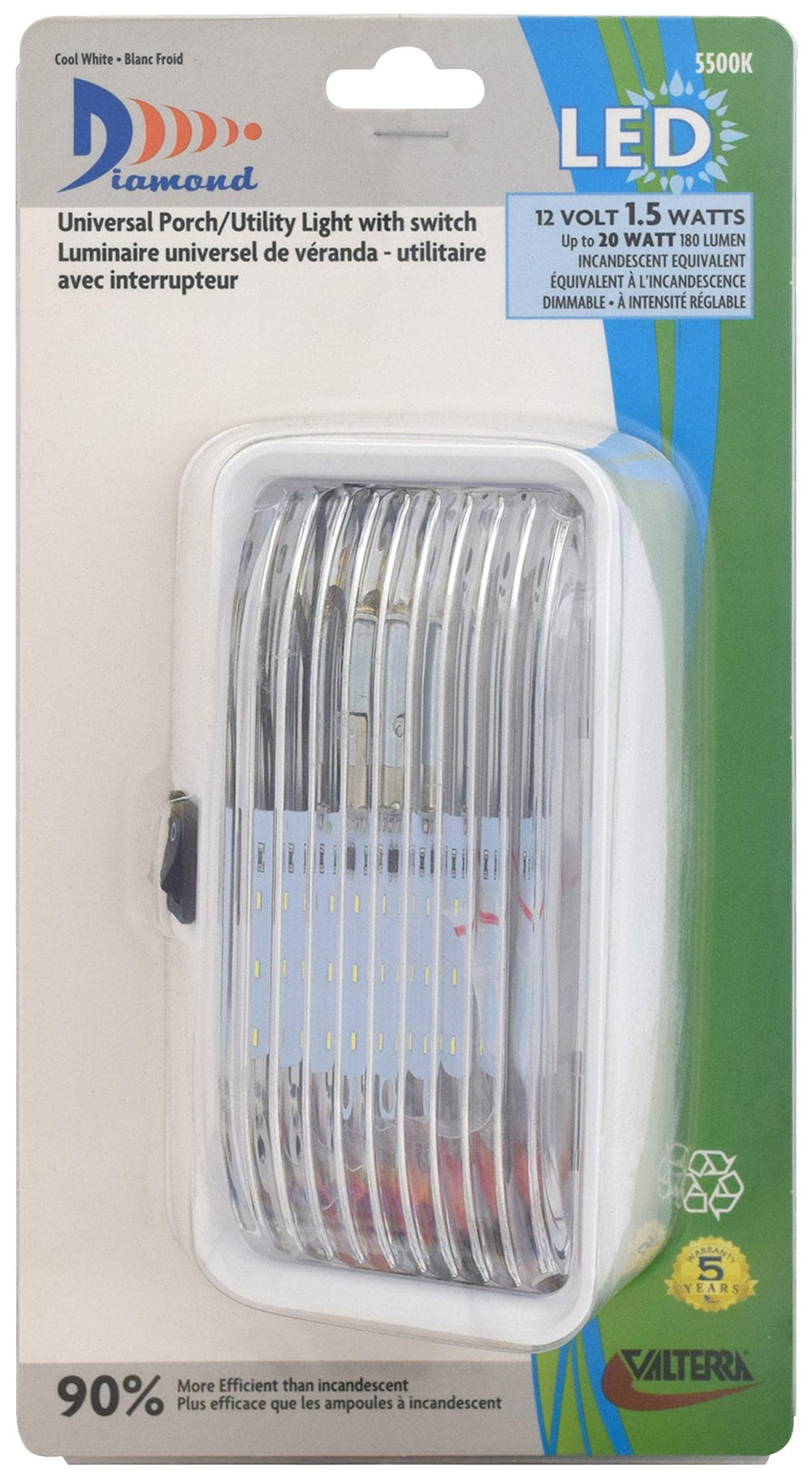Valterra Lens Replacement, Porchlight, Rectangle, Clear Acrylic DG52723VP