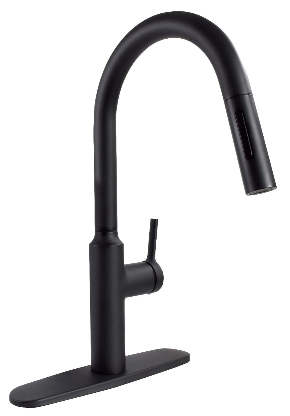 Valterra Premium Single Handle Pull-Down Kitchen Faucet, Matte Black