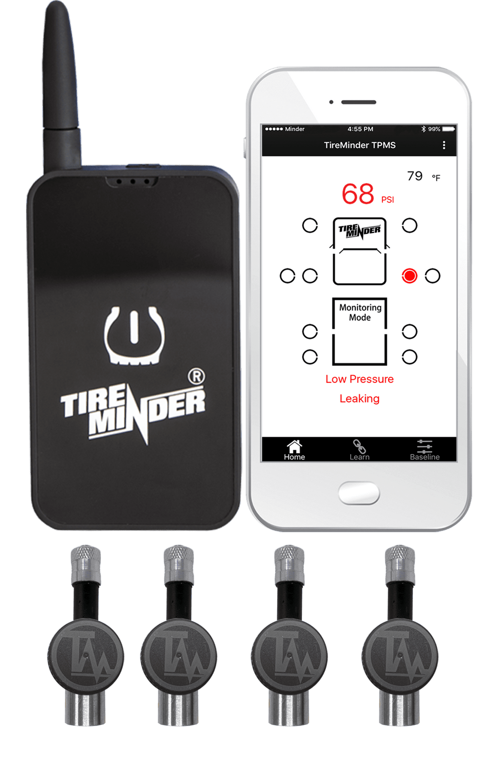 Valterra TireMinder Smart TPMS with 4 Flow Through Transmitters