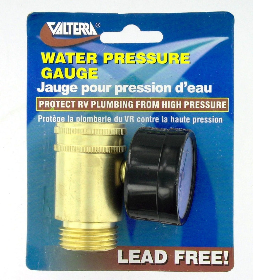 Valterra Water Pressure Gauge, Brass, Lead-Free, Carded