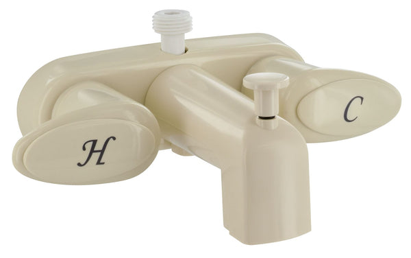 Valterra Catalina, Tub/shower, “D” Spud, Biscuit With Biscuit Lever Handles (Spout Diverter)