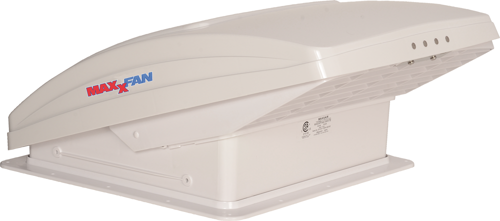 Maxxfan Deluxe All-In-One RV Vent, Shield & Fan White 10 Speed Remote