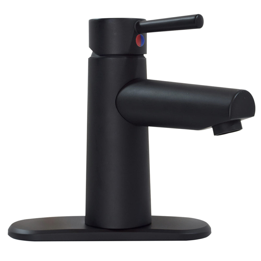 Valterra Premium Single Handle Vessel Lavatory, Matte Black