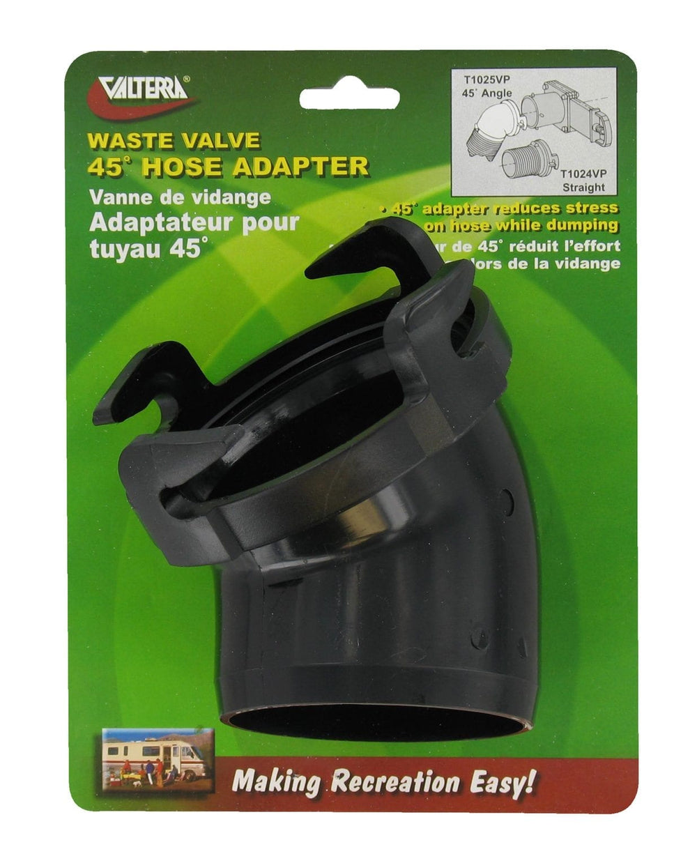 Valterra Hose Adapter, 45°, Black, Carded