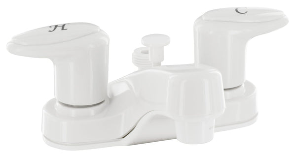 Valterra Catalina 2-Handle Lavatory Diverter for RV’s, “D” Spud, White With White Lever Handles