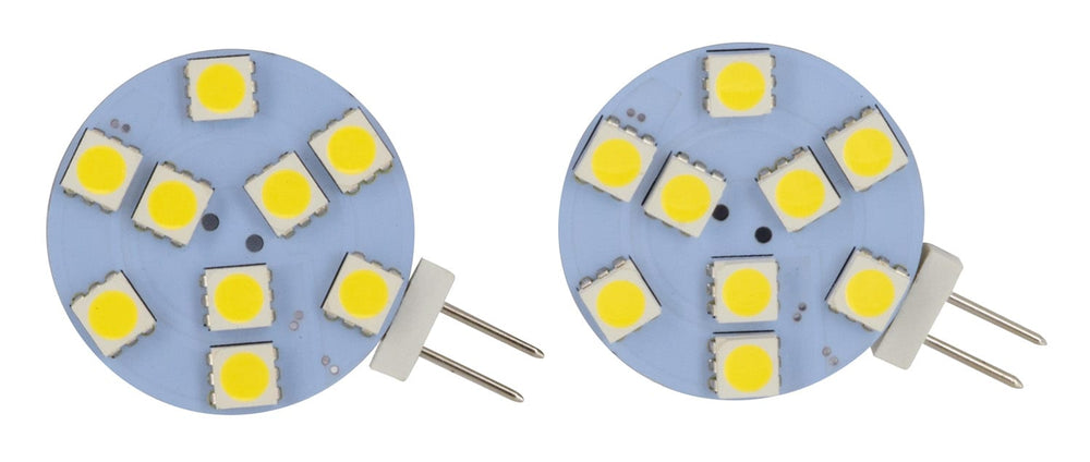 Valterra LED Disc Bulb – Bipin (G4/JC10), Side Mount, 165LUM, 5500K, .08A, 2 Pack