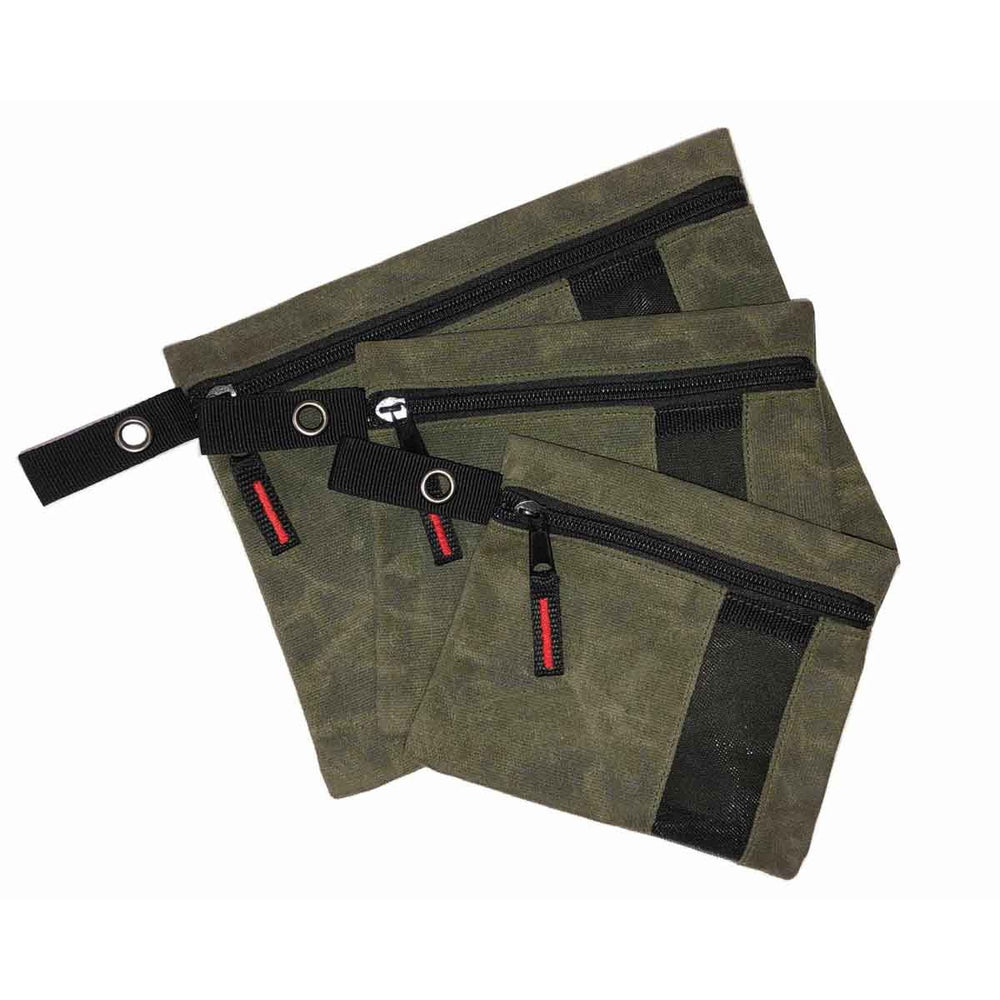 Overland Vehicle Systems Small Waxed Canvas Storage Bag 3-Piece Set – Heavy-Duty #12 Organizer Bags 21069941