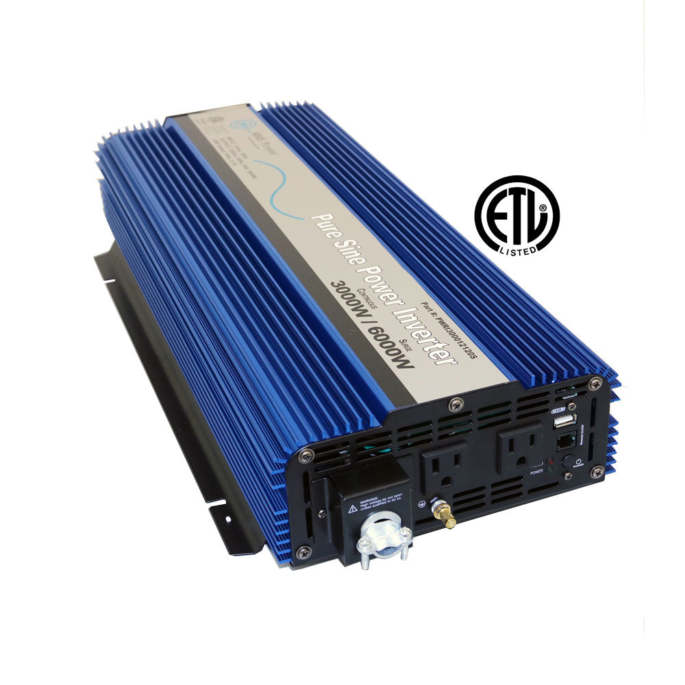 3000 Watt Pure Sine Inverter ETL Listed conforms to UL 458 / CSA 22.2