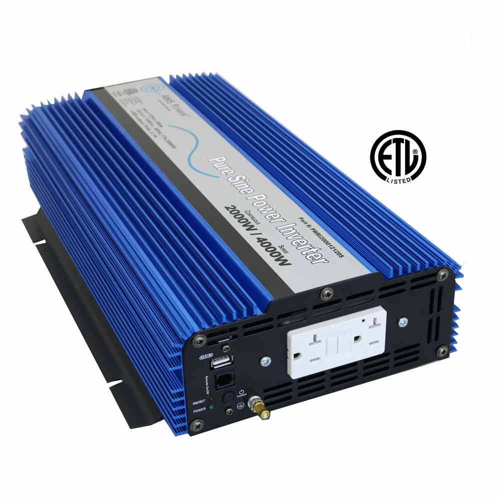 2000 Watt Pure Sine Wave Inverter ETL Listed to UL 458 ETA July 7