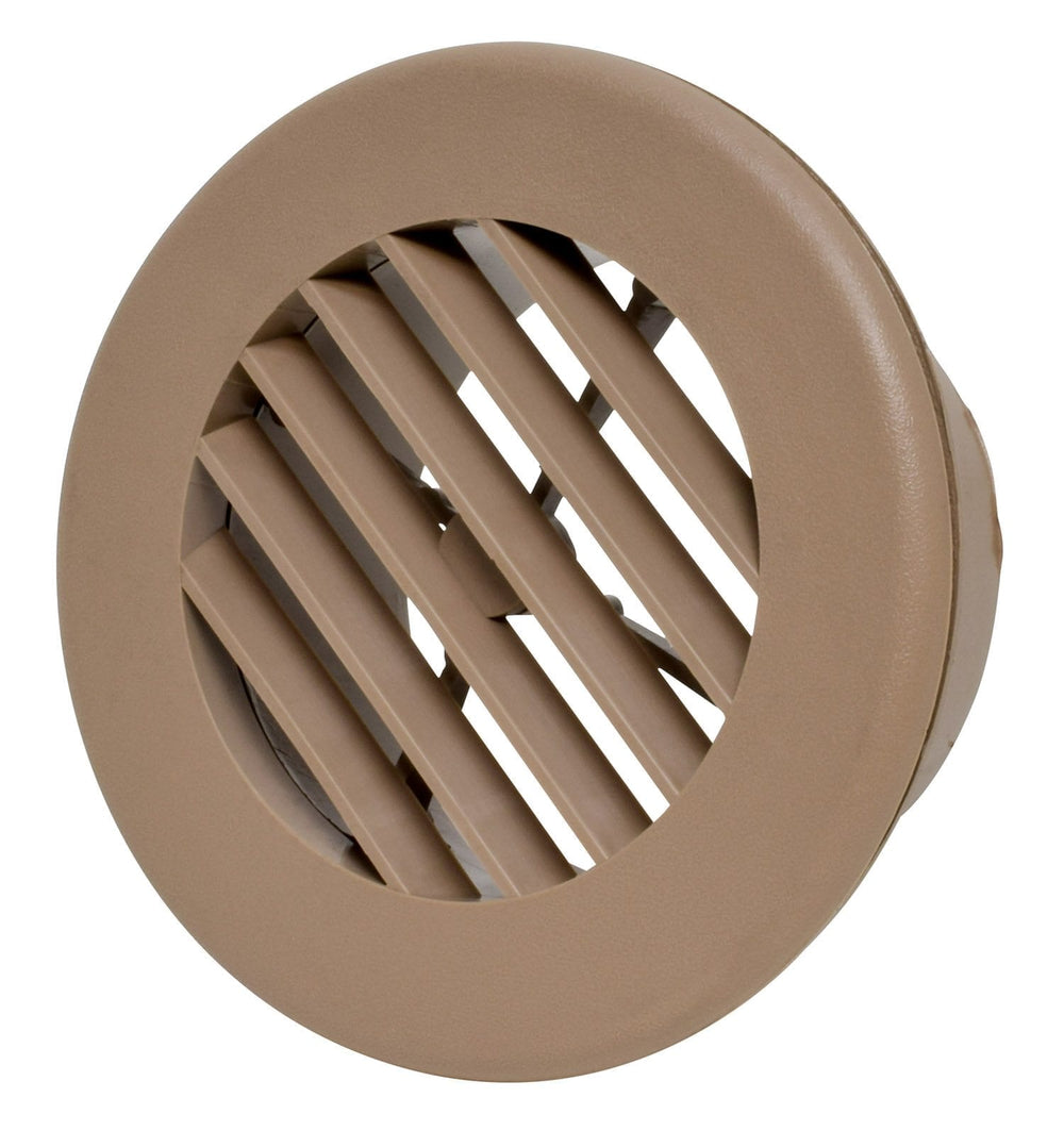 Valterra Heating and A/C Register, 4″, Rotating, Covered Screws, Plastic, Light Brown, Carded