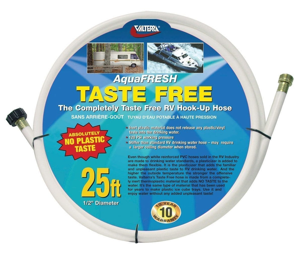 Valterra Drinking Water Hose, Taste Free, 1/2″ x 25′, White