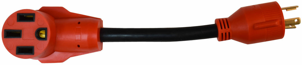 Mighty Cord Generator 30AM to RV 50AF 3 Prong Adapter Cord, 12″, Carded