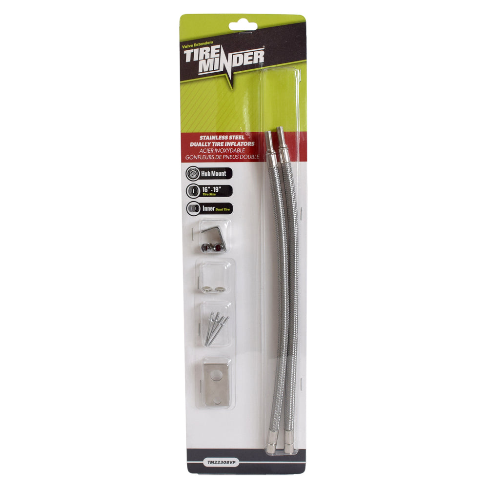Valterra TireMinder® Braided Steel Valve Extender Kit, for 16-19.5″ Wheels, 2 pack