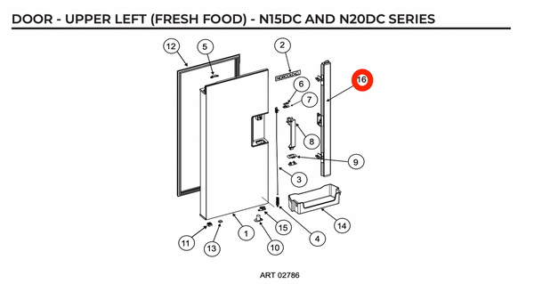 Norcold Door Flapper Assembly Kit 641040 (Fits N15DC)
