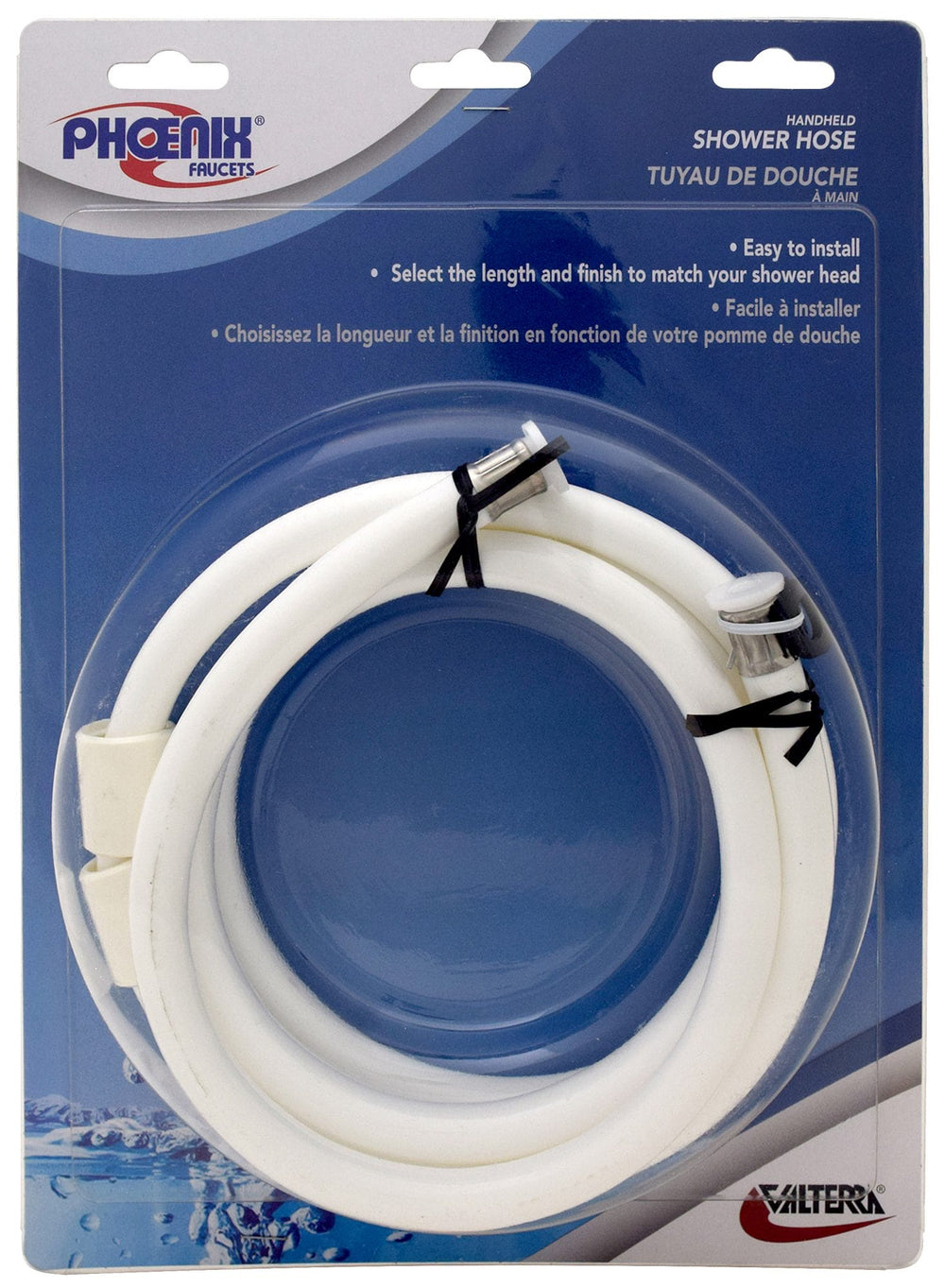 Valterra Hand Held Shower Hose, 72″, Nylon, White, Carded