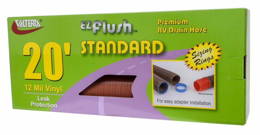 Valterra EZ Flush Standard Drain Hose, 20′, Bronze, Boxed