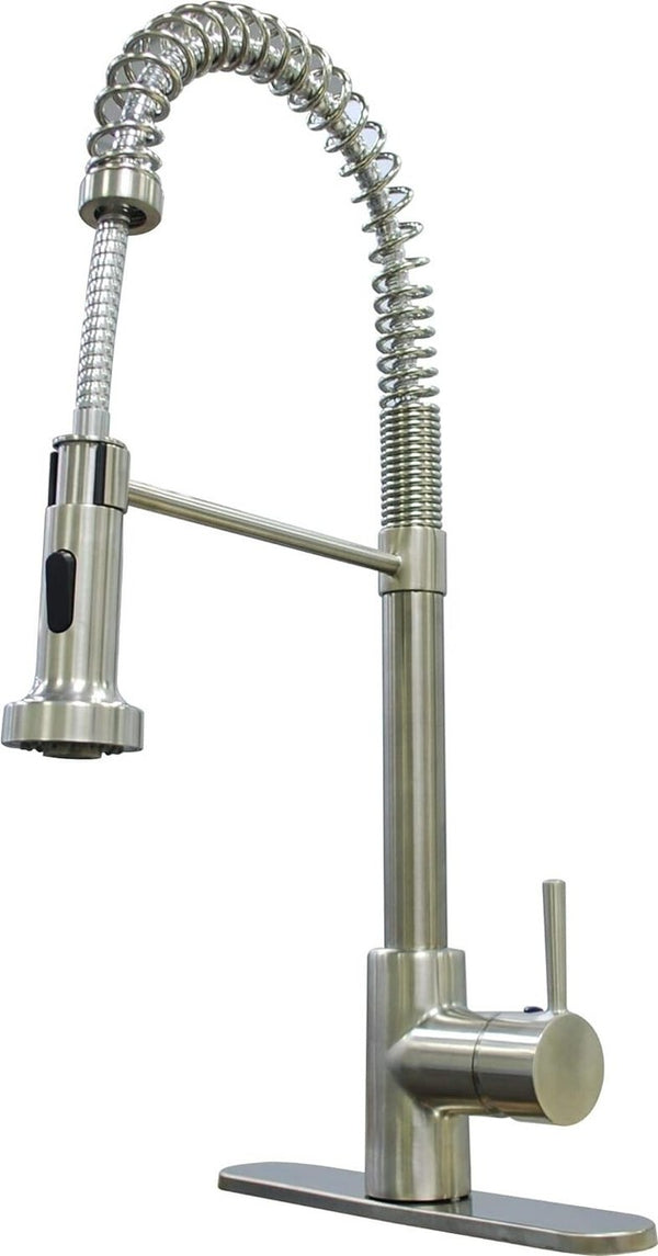 Empire Faucets RV Metal Spring Pulldown faucet with sprayer, Brushed
