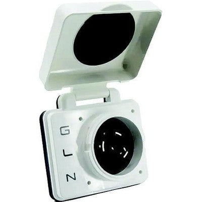 Hughes Auto SafeView Smart RV Power Inlet - SV50APIW - 50 Amp - White