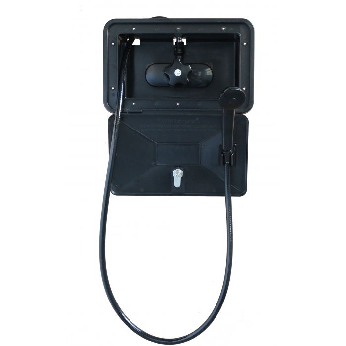 Empire Faucets Black RV Single Lever Shower Box with Hose & Head - Faucets