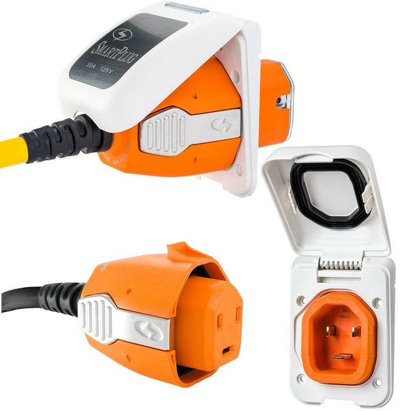Smart Plug SmartPlug 30 Amp Non-Metallic White Shore Power Inlet &
