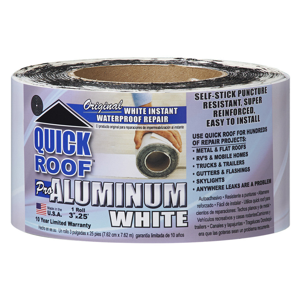 Cofair Prod Quick Roof Pro™ Metal/EPDM Rubber White Roll Tape (3"W x25'L)